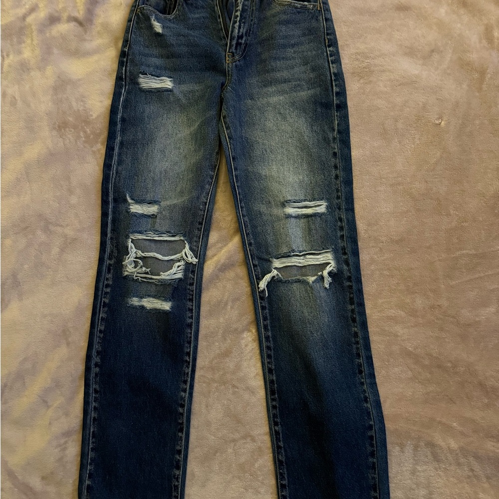 KanCan Dark Blue Distressed Boyfriend Jeans